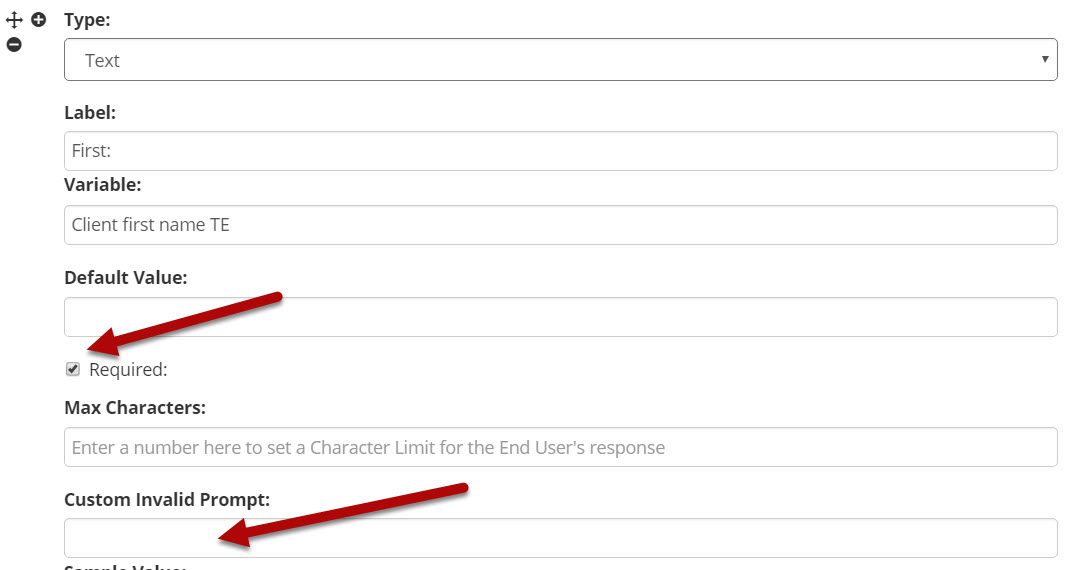 Required option and custom invalid prompt